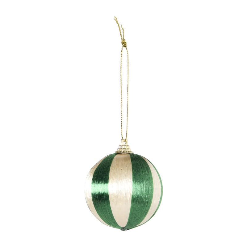 Kerstballen streep pearl - roze - ø6 cm - set van 3