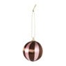 Kerstballen streep pearl - roze - ø6 cm - set van 3