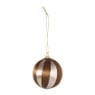 Kerstballen streep pearl - roze - ø6 cm - set van 3