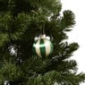 Kerstballen streep pearl - roze - ø6 cm - set van 3