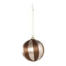 Kerstballen streep pearl - roze - ø7.5 cm - set van 3