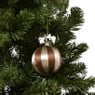 Kerstballen streep pearl - roze - ø7.5 cm - set van 3