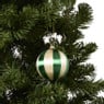 Kerstballen streep pearl - roze - ø7.5 cm - set van 3