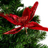 Bloem op clip - rood - 15 cm