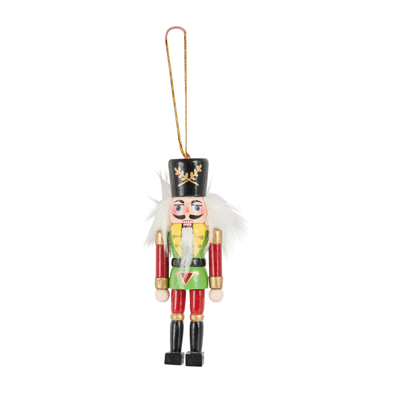 Notenkraker hanger - rood en groen  - 12 cm 