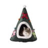 Kerstboom huisje huisdieren - groen - 38x38x48 cm