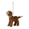 Kersthanger labradoodle - bruin - 14.5x3.3x9.5 cm