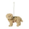 Kersthanger labradoodle - beige - 14x6.5x9.8 cm