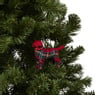 Kersthanger hond ruit - rood/groen - 11.5x3.5x9 cm 