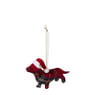 Kersthanger teckel ruit - rood/groen - 12x3.5x10 cm 