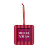 Kersthanger fotolijst streep  - rood - 9x9x9 cm