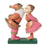 Kerstbeeld kerstman & vrouw - multikleur - 16.5x7.5x18 cm