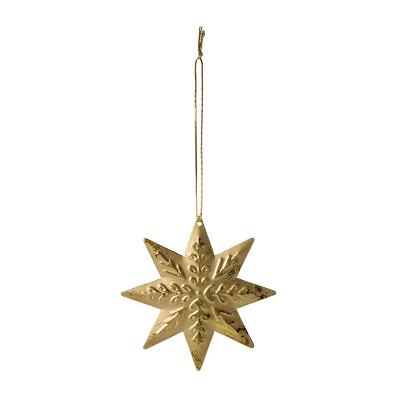 Kersthanger ster - goudkleurig - 9x9 cm 