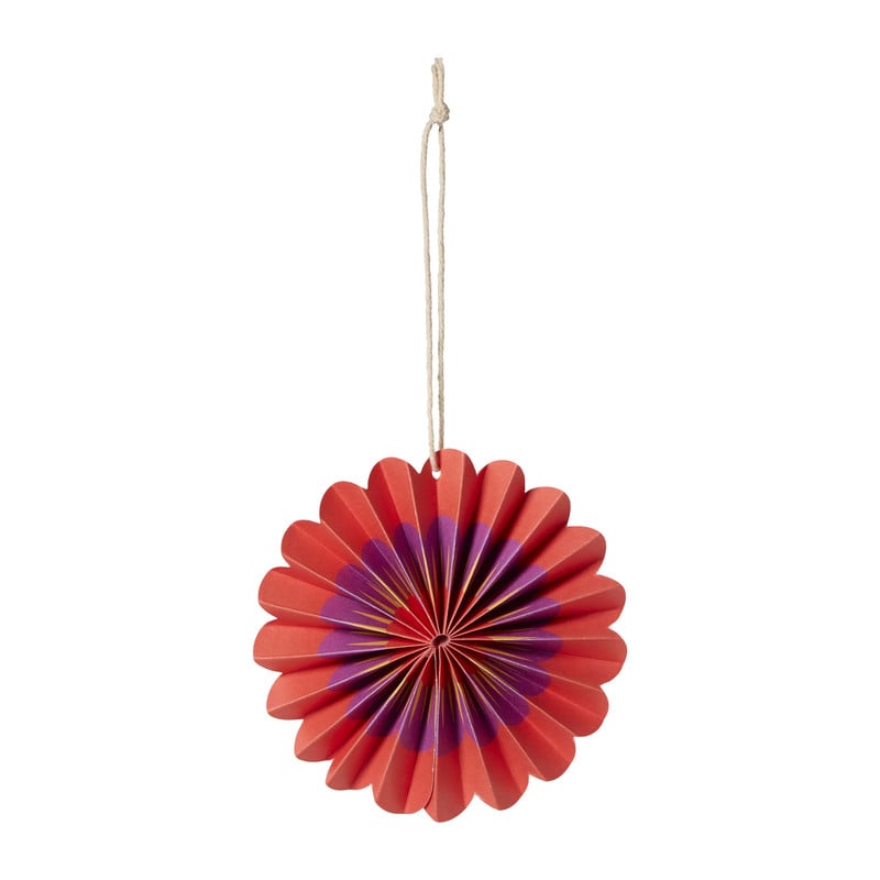 Kersthanger bloem - rood/roze - set van 3 