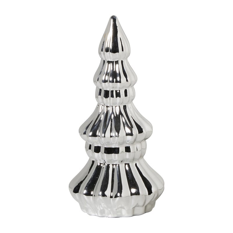 Kerstboom klein - zilverkleurig -15.6x7.8x7.7 cm