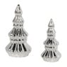 Kerstboom klein - zilverkleurig -15.6x7.8x7.7 cm