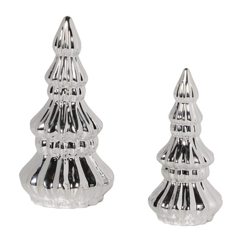 Kerstboom groot - zilverkleurig - 20.6x10.5x10.3 cm