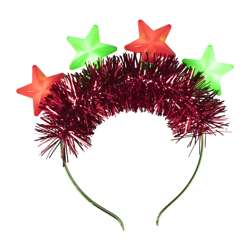 Tiara met sterren - rood/groen 