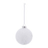 Kerstbal met sneeuwvlokjes - wit - 8 cm