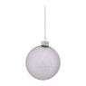 Kerstbal met subtiele sterretjes - zilver - 8 cm