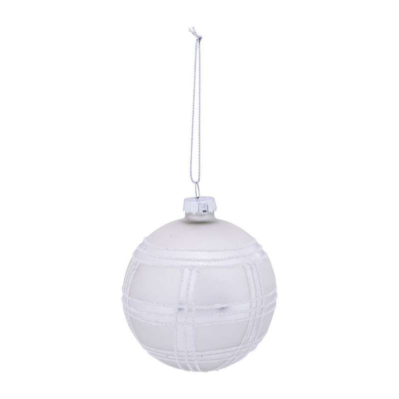 Kerstbal zilverkeurig - ruit