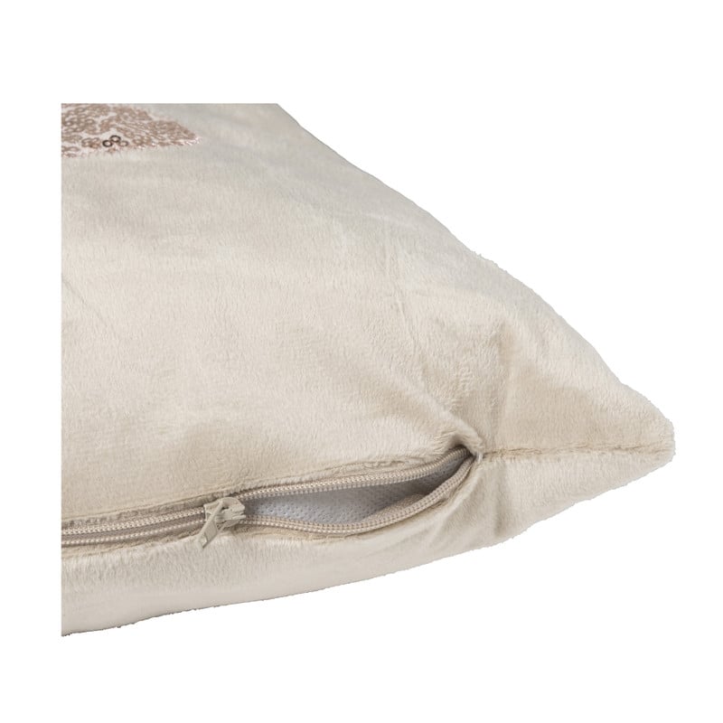 Kussen kertsboom pailet - taupe - 45x45 cm 