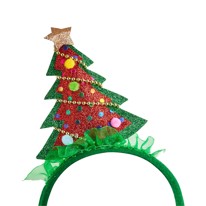 Tiara kerstboom - groen/rood