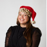 Kerstmuts - leopard/rood - 1 maat 
