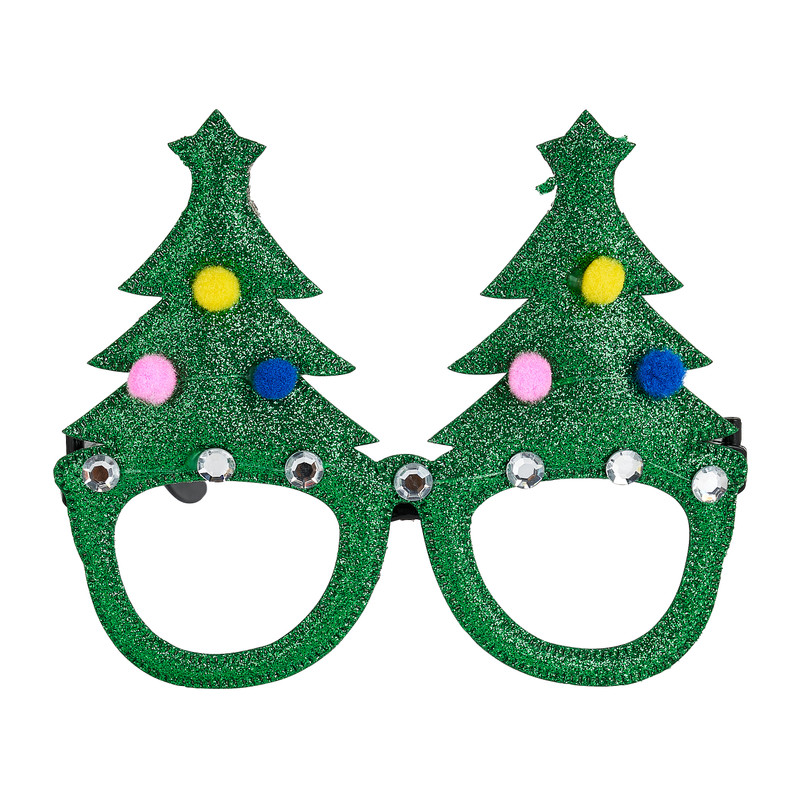 Bril kerst - kerstboom - kunststof