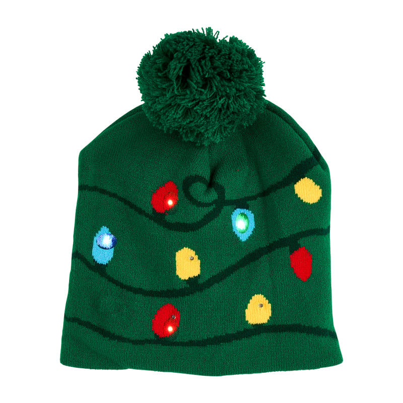 Kerstmuts met lampjes - groen
