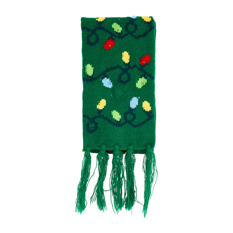 Kerstsjaal met lampjes - groen