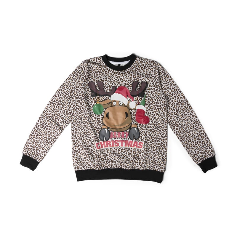 Kersttrui - leopard/deer - XS/S