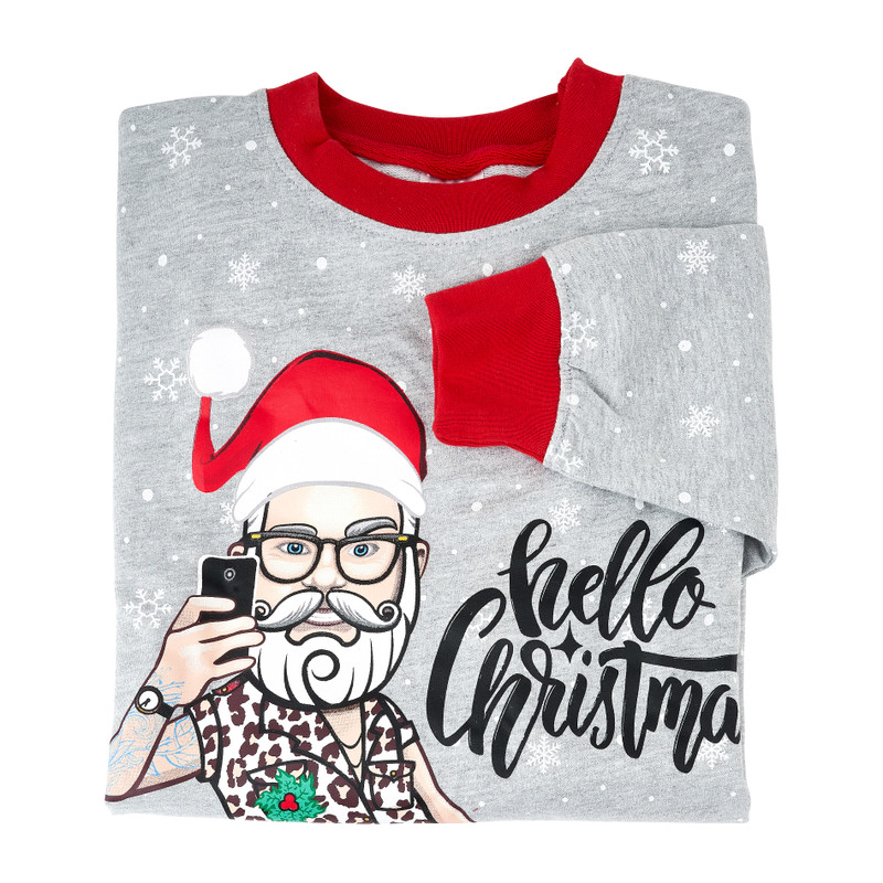 Kersttrui santa selfie - S/M