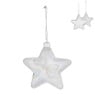 Kersthanger ster - 10 cm - zilver/helder
