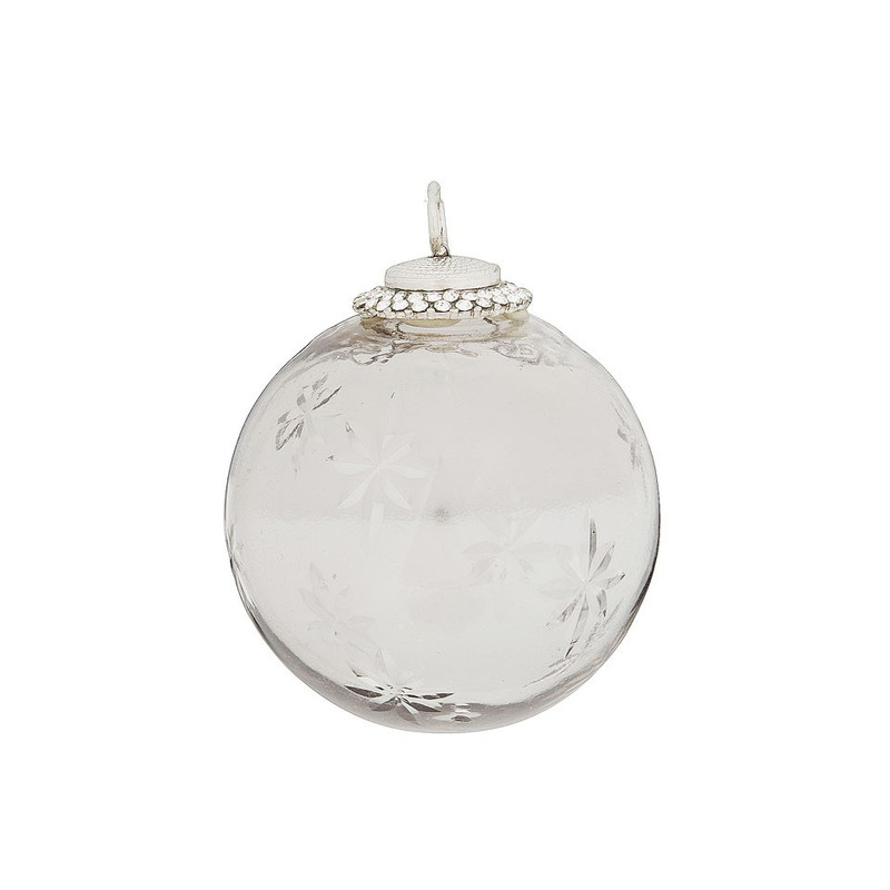 Kerstbal met steentjes - 7 cm