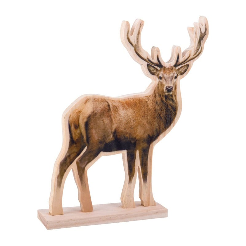 Rendier hout print - 25,5 X 20,5 X 5 cm - M