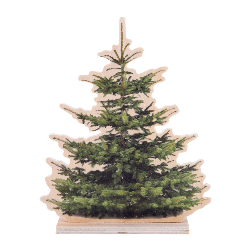 Kerstboom hout print  26x21x5 - M