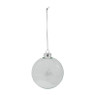 Kerstbal XMAS met sneeuw - transparant met ster - 8 cm