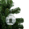 Kerstbal XMAS met sneeuw - transparant met ster - 8 cm