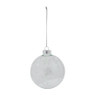 Kerstbal met sterren en sneeuw - transparant - 8 cm