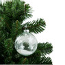 Kerstbal met sterren en sneeuw - transparant - 8 cm