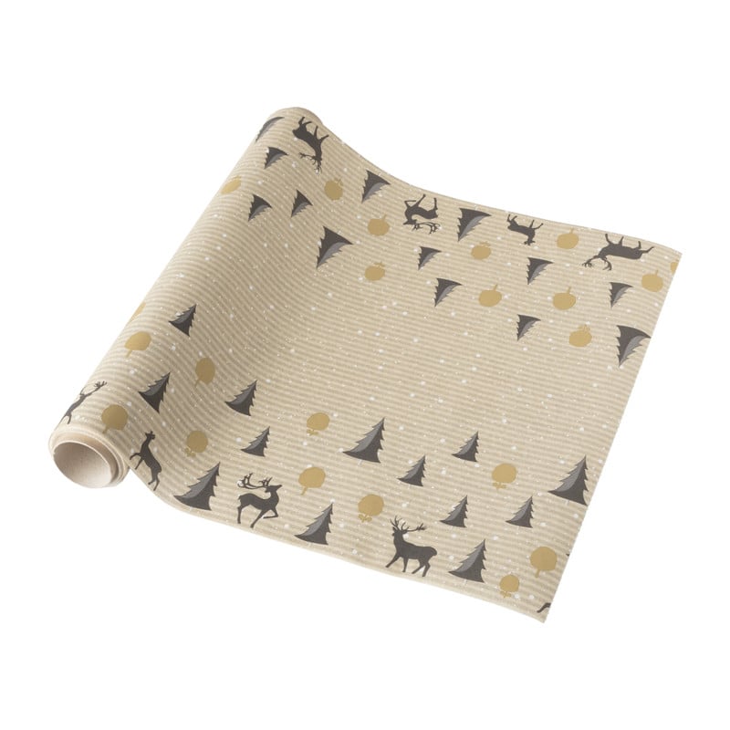 Duni tafelloper kerst - rendier - 40x480 cm