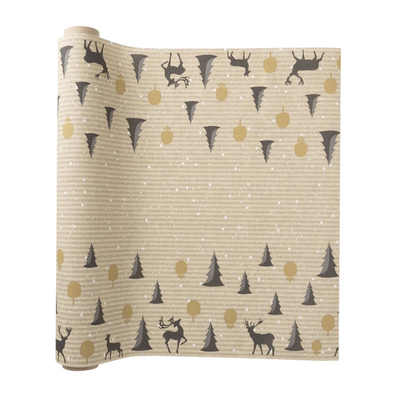 Duni tafelloper kerst - rendier - 40x480 cm