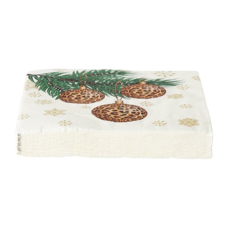 Servetten kerst - luipaard - 16.5x16.5 cm