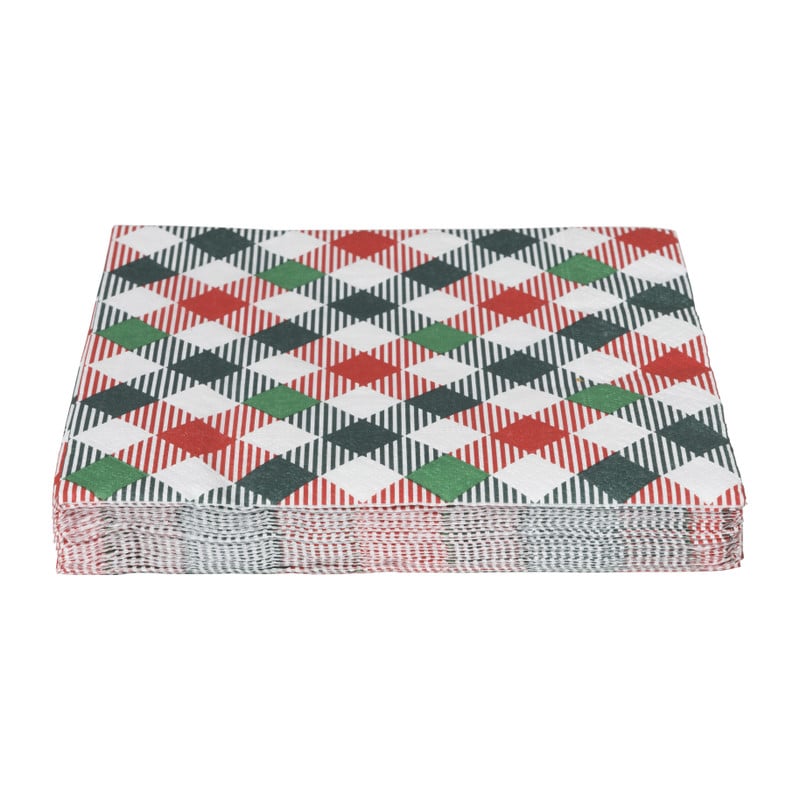 Servetten tartan mix - multikleur - set van 20 - 33x33 cm 