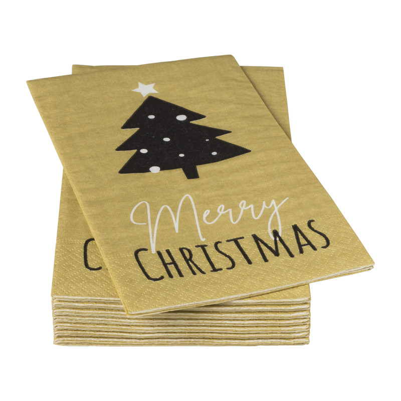 Servetten lang goud - set van 15 - 33x40 cm