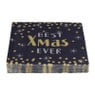 Servet xmas - blauw - 33x33 cm 