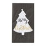 Servet merry christmas vouw - zwart - 33x33 cm