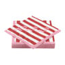 Servet fa la la - roze/wit - 33x33 cm