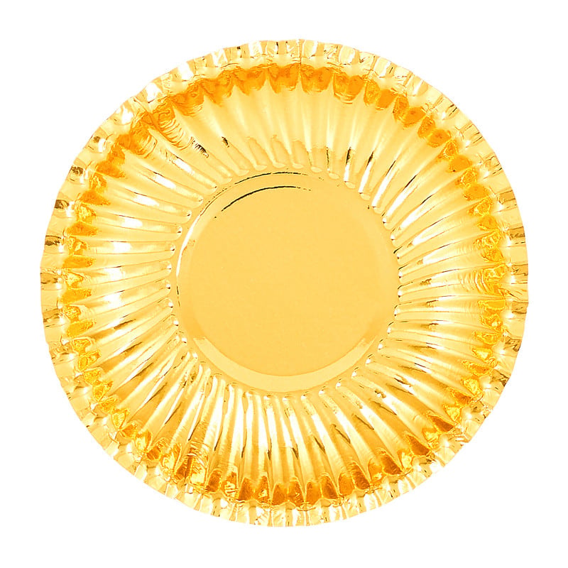 Mini papieren bordjes goud - Ø10cm - set van 8